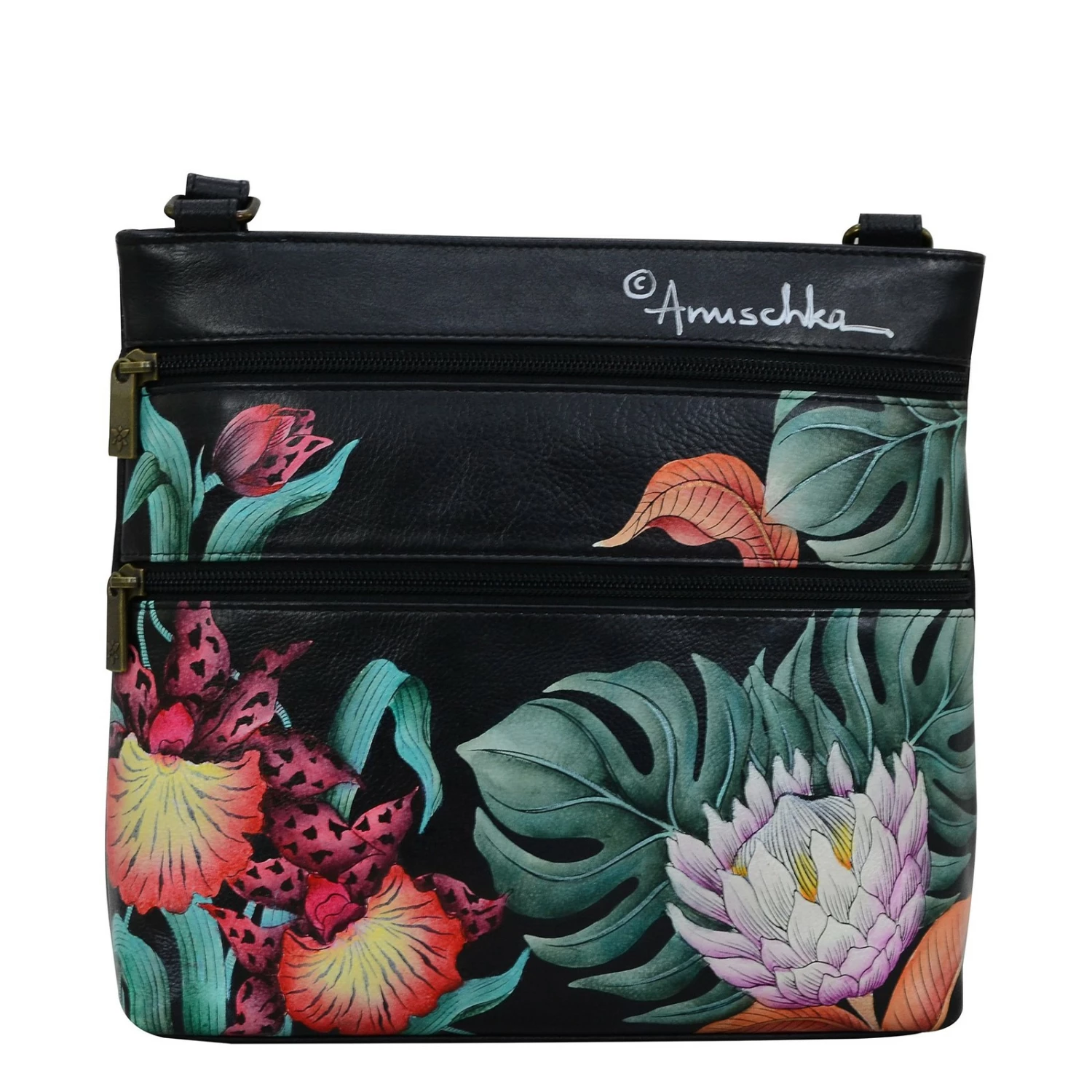 Women's Anuschka, Crossbody With Front Zip Organizer 3 Women's Anuschka, Crossbody With Front Zip Organizer